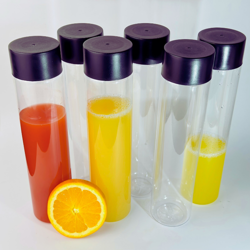 Set 6 x Sticle cilindrice 500 ml, din plastic transparente