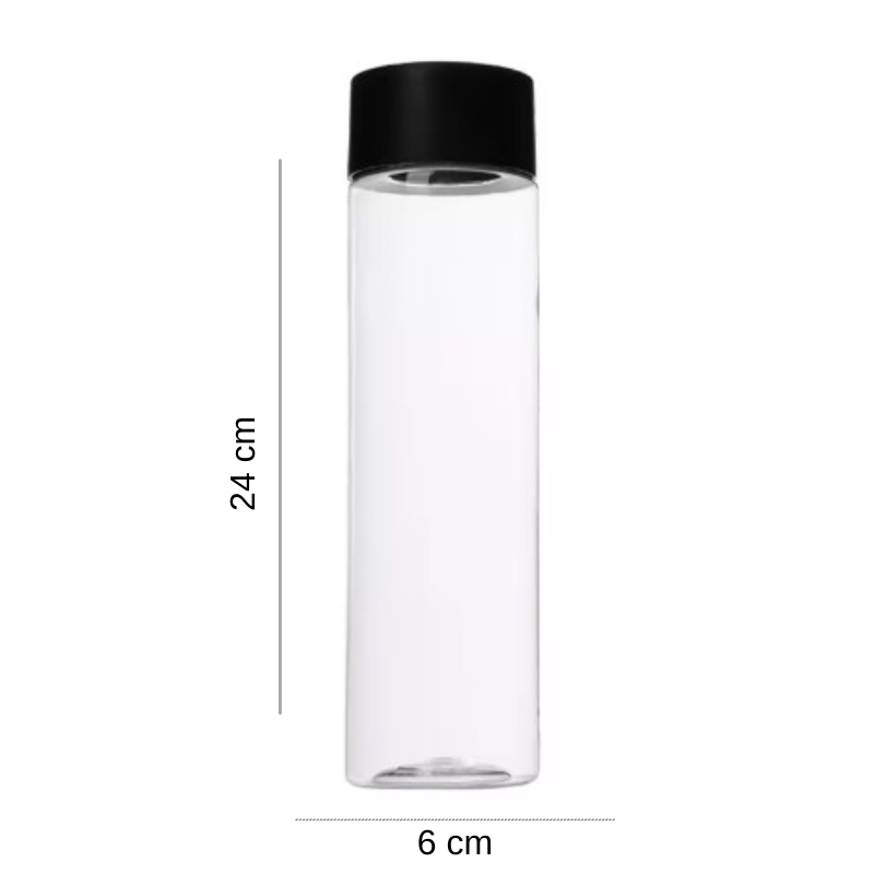 Set 6 x Sticle cilindrice 500 ml, din plastic transparente