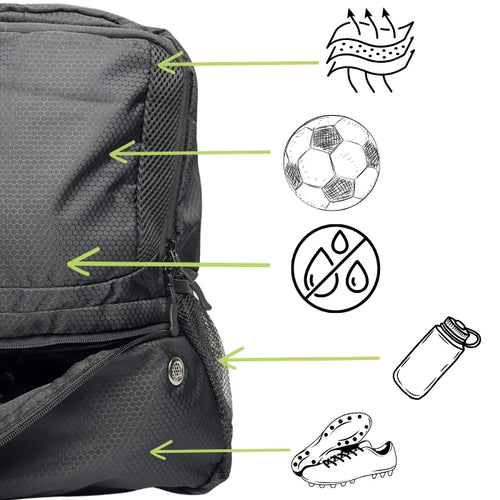 Ghiozdan Sport Negru 25L – Compartimentare Inteligentă