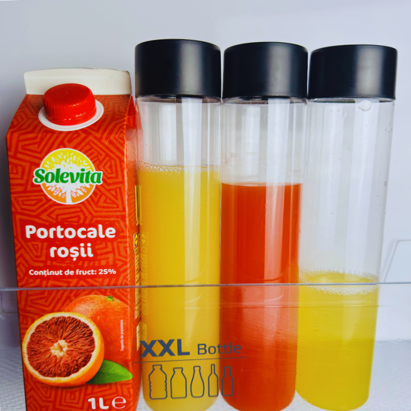 Set 6 x Sticle cilindrice 500 ml, din plastic transparente