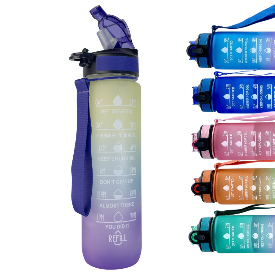 colectie sticle 1l summer culori vibrante mojito blue wave flamingo cocktail rainbow