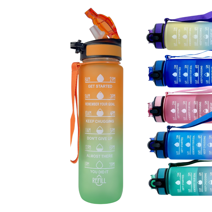 colectia summer sticle de apa 1000 ml culori mojito flamingo mango rainbow