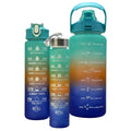 Set 3 sticle de apă Holiday 2000ml 800ml 300ml cu marcaje motivaționale pentru hidratare zilnică