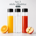 Set 3 sticle cilindrice 500ml pentru apă, suc sau smoothie