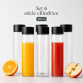 Set 6 sticle cilindrice 500ml pentru apă, suc, fresh sau smoothie