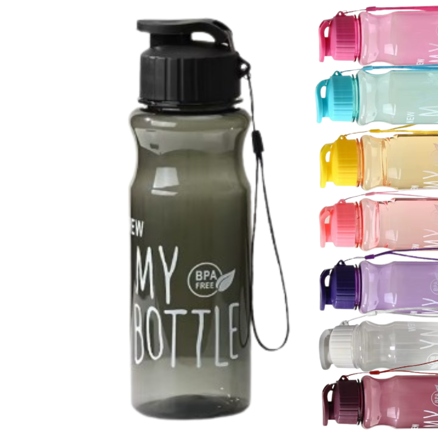 Sticlă de apă 500 ml Kids Blackberry transparent, disponibilă în mai multe culori pentru copii