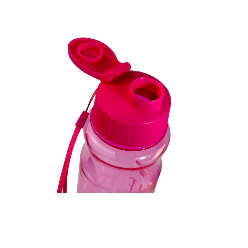 Detaliu capac și orificiu de băut sticlă apă 500 ml Kids Raspberry cu sistem anti-scurgere