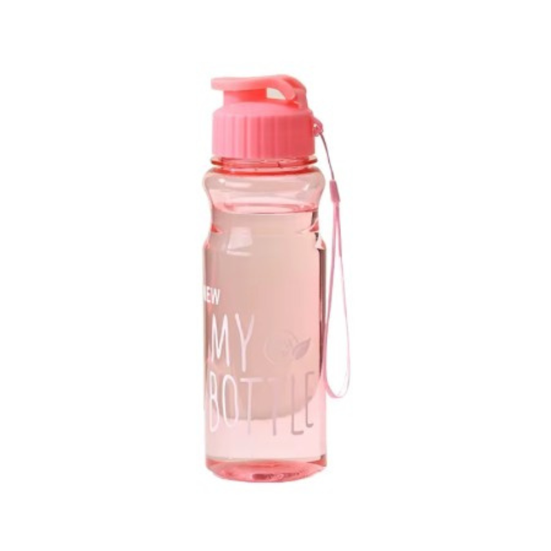 Sticlă de apă 500 ml Kids Strawberry design transparent modern pentru copii 4-7 ani