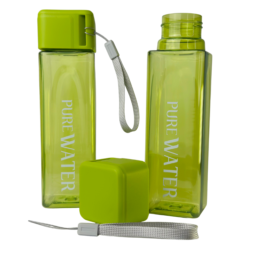 Sticlă de apă 500 ml PURE Lime, design transparent modern, rezistentă și ușor de transportat