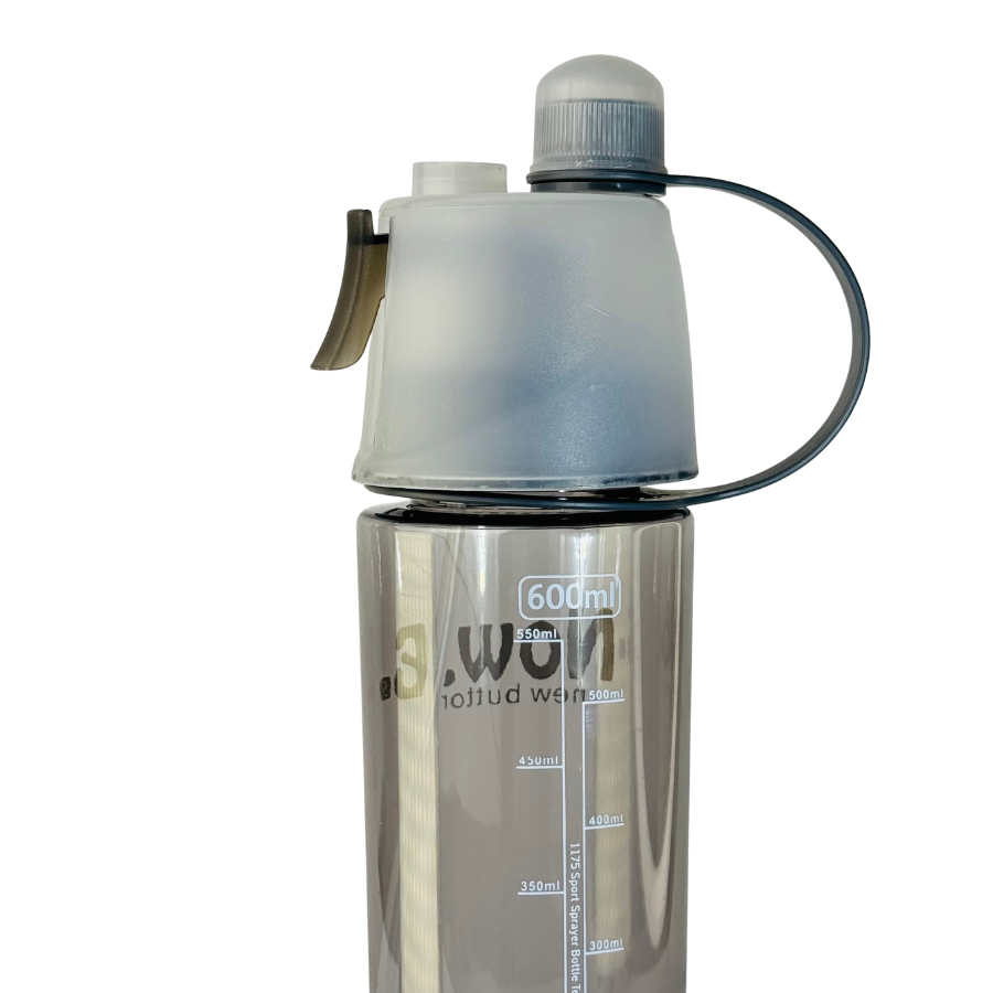 Sticlă sport 600 ml REFRESH cu capac ergonomic, mâner de transport și buton pentru pulverizare
