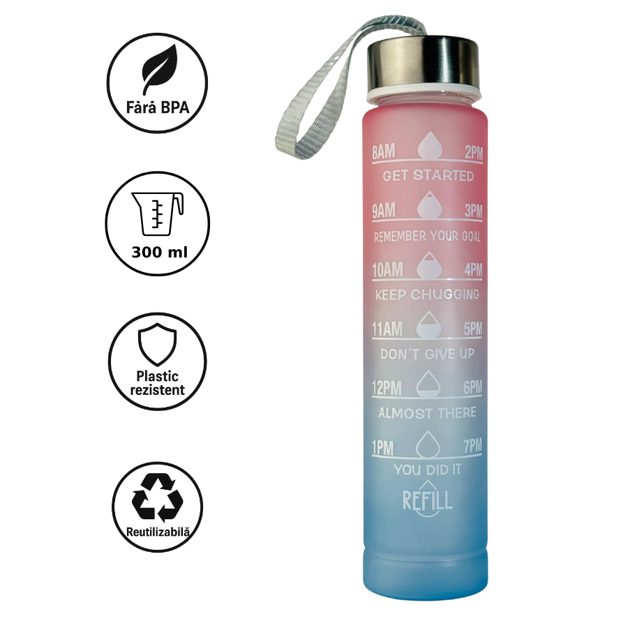 Sticlă de apă MINI 300ml Bubble fără BPA, din plastic rezistent, reutilizabilă