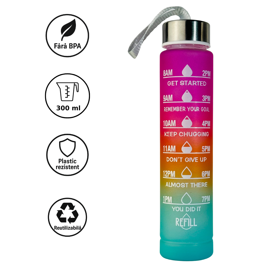 Sticlă de apă MINI 300ml Hot Pop fără BPA, din plastic rezistent, reutilizabilă