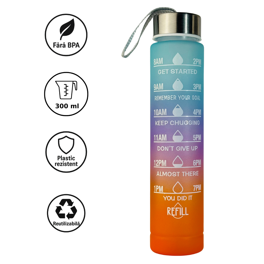 Sticlă de apă MINI 300ml Joy fără BPA, din plastic rezistent, reutilizabilă