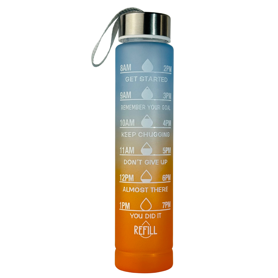 Sticlă de apă MINI 300ml Orange Sky, design simplu și compact, ușor de transportat