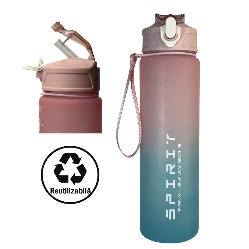 Sticlă reutilizabilă 800 ml Football Miami, ideală pentru școală, sport și utilizare zilnică