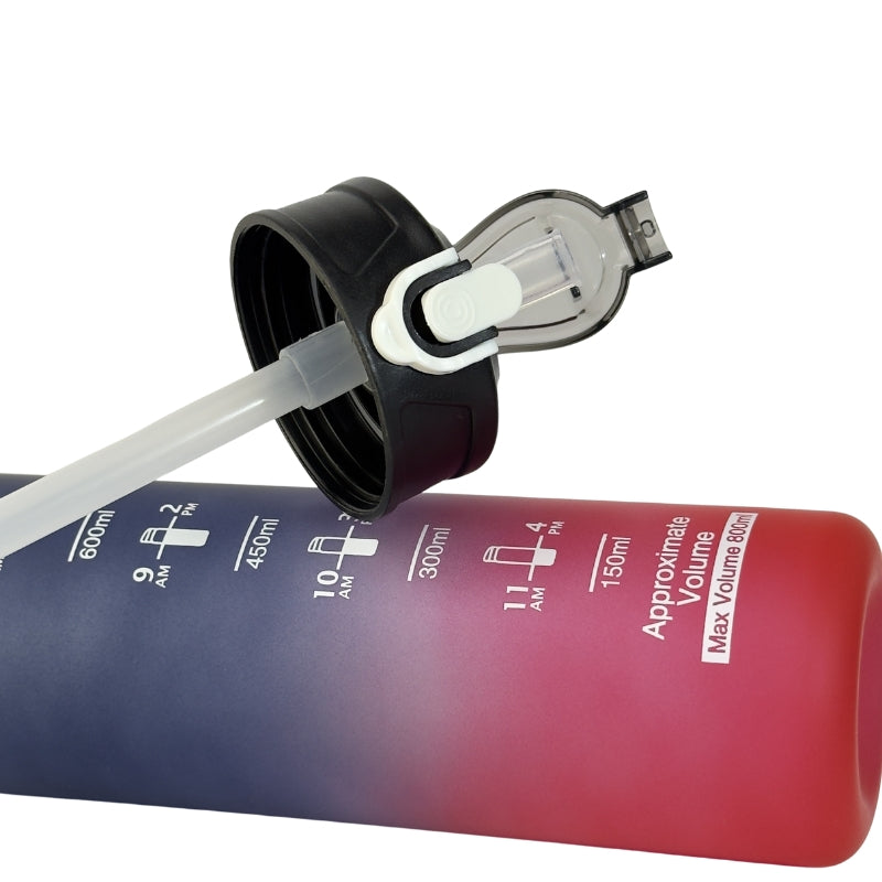 Sticlă sport 800 ml Football Barca cu capac anti-scurgere și mâner pentru transport